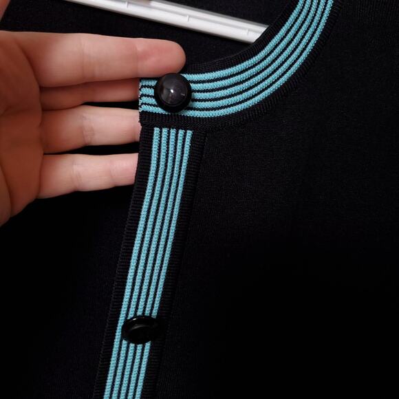 MISOOK Open Cardigan Sz L  Preppy Career Office Sweater Blazer - Picture 2 of 8